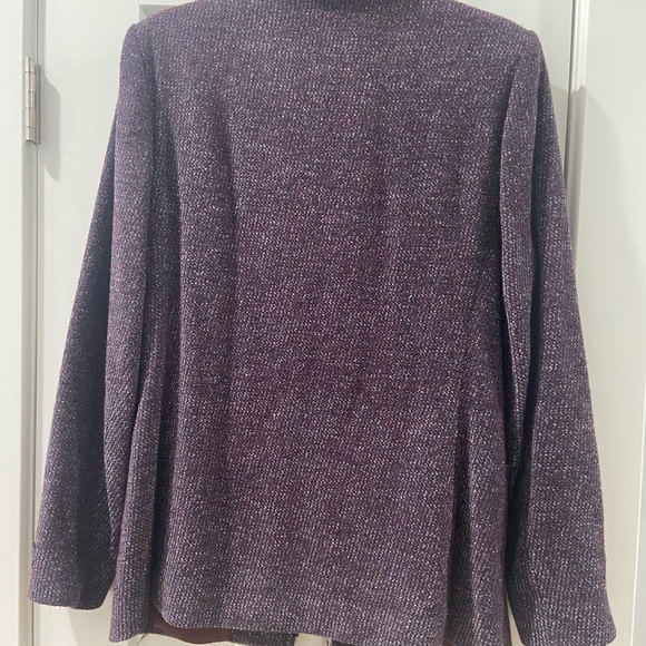 Wool blend Zipup Blazer Coat HW New York Womens Coat Plum and Gray NWT Size 12 - Picture 15 of 15